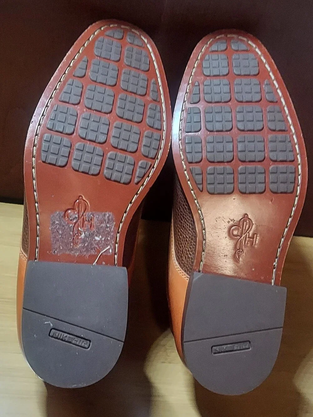 COLE HAAN ROADLOTS C10401 MEN'S BROWN & ORANGE LEATHER FAUX FUR BOOTS SIZE 8.5M